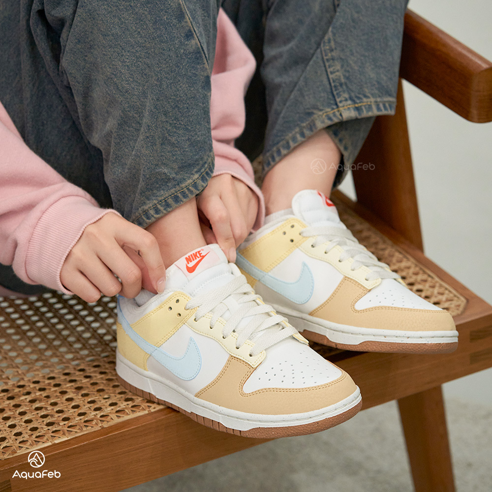 Nike Dunk Low NN 女 白藍黃 復古 運動 緩震 經典 皮革 低筒 休閒鞋 FZ4347-100