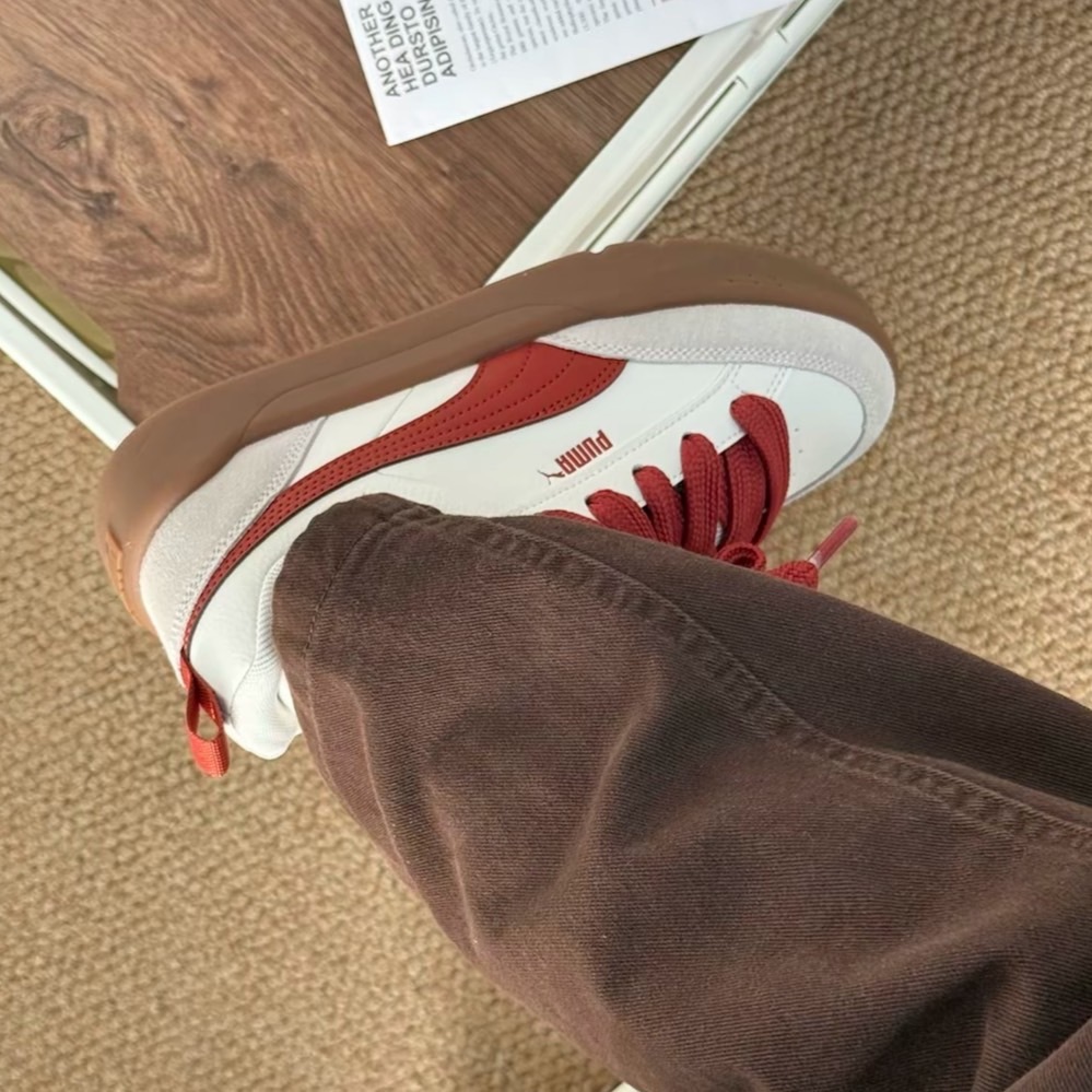 Puma Park Lifestyle 白紅色 厚底 胖胖鞋 膠底 舒適百搭 復古麵包鞋 397262-05