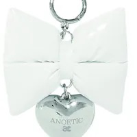 [S] ANOETIC VOLUME RIBBON HEART KEYRING,WHITE, SAN19 [FINAL SALE] (SAN19)