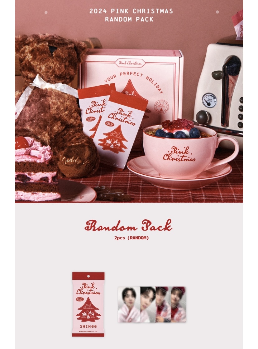 shinee pink Christmas random photo card 2024