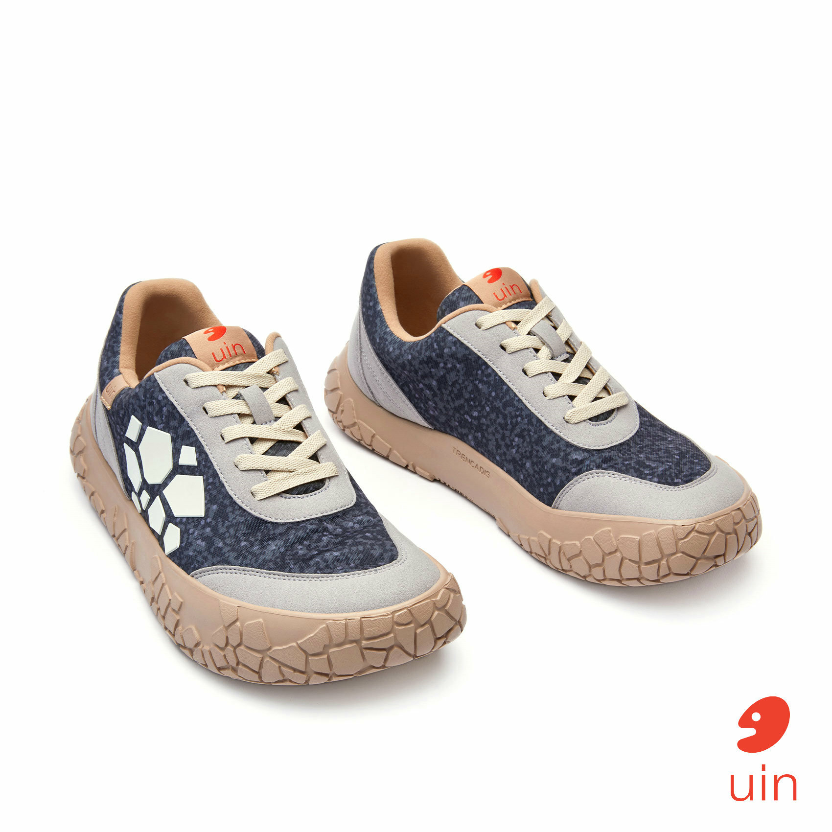 【Uin】西班牙原創設計 | 星夜黑 馬賽克1 男鞋 彩繪鞋 休閒鞋 懶人鞋