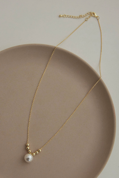 小金豆珍珠垂墜項鍊