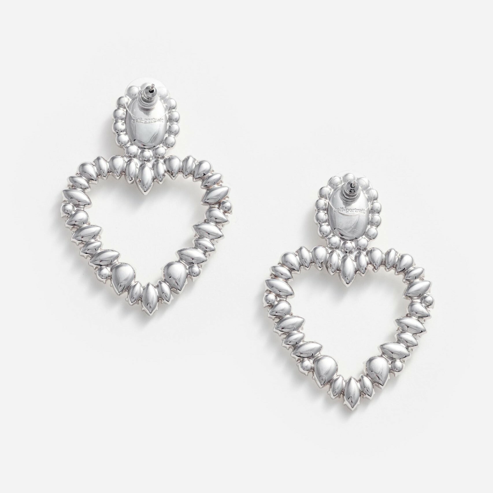 1SP0102-017 SELF PORTRAIT Crystal Heart Earrings #RS25619ESL-SILVER (A-NB-E)