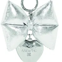 [S] ANOETIC VOLUME RIBBON HEART KEYRING,SILVER, SAN38 [FINAL SALE] (SAN38)