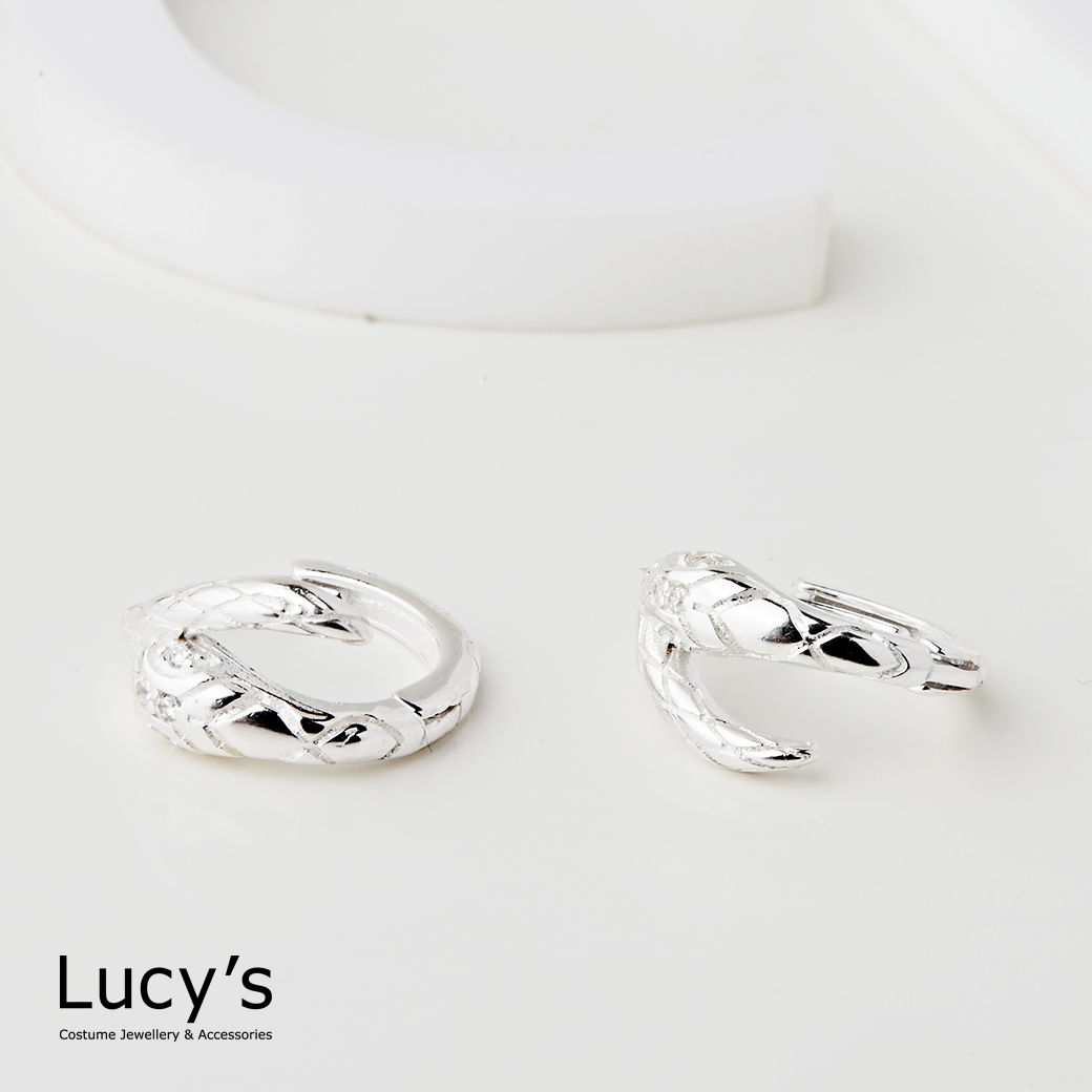 925純銀 秘境蛇語 易扣耳環 (121588)