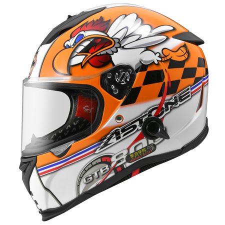 ASTONE GTB800 橙黃 AO18 黑白 彩繪 內墨片 全罩式帽款