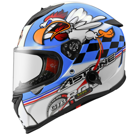 ASTONE GTB800 藍 AO18 白 彩繪 內墨片 全罩式帽款