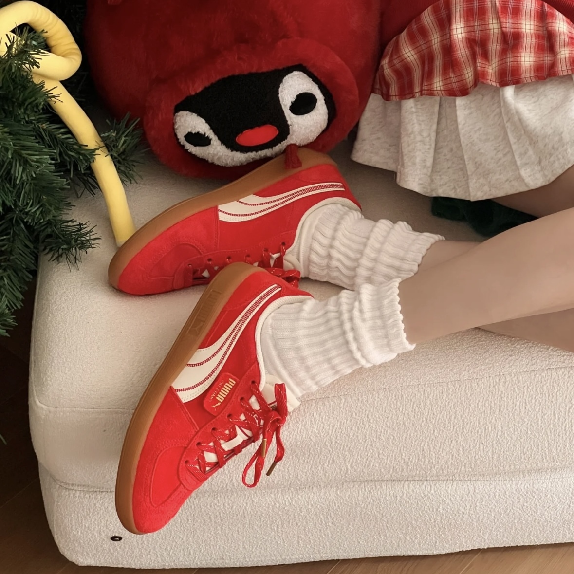 <蛇年限定>Puma Palermo 麂皮 復古 焦糖底 金標 復古紅