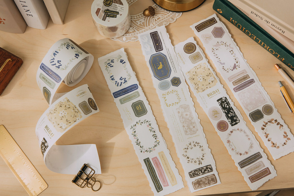 wwiinngg．綴飾與隨筆 4.5cm燙金割型和紙膠帶 <整捲/分裝>