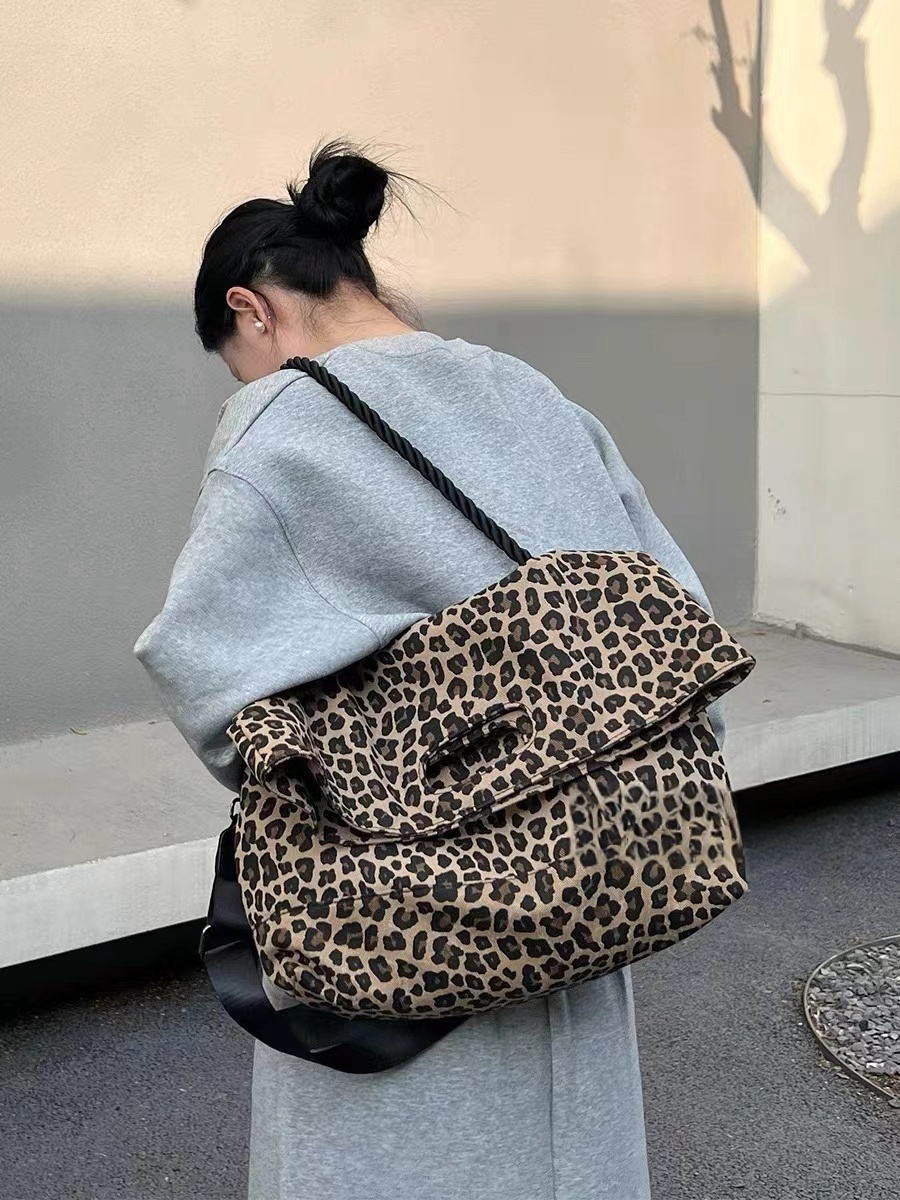 leopard canvas bag