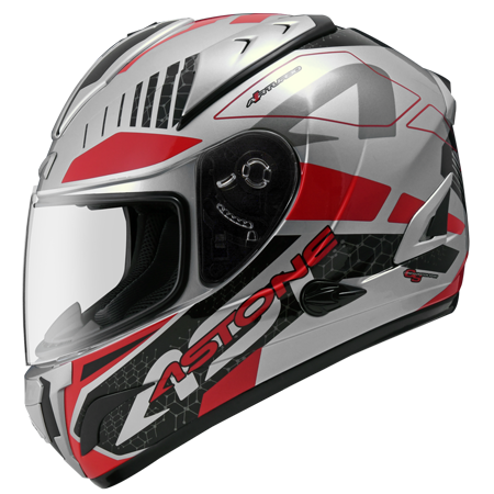 ASTONE GTB600 銀 II71紅 彩繪 內墨片 全罩式帽款