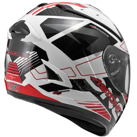 ASTONE GTB600 白 II71紅 彩繪 內墨片 全罩式帽款