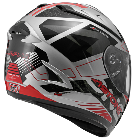 ASTONE GTB600 銀 II71紅 彩繪 內墨片 全罩式帽款