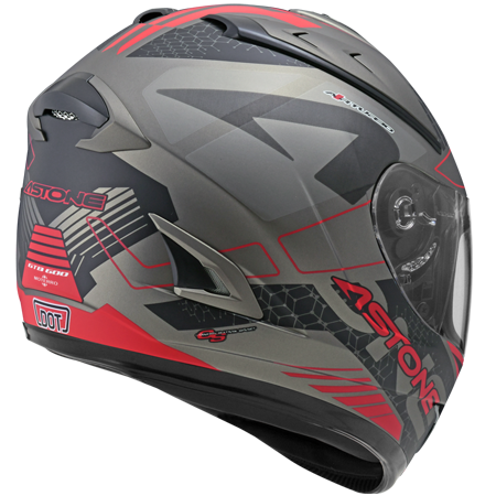 ASTONE GTB600 平光黑銀 II71灰紅 彩繪 內墨片 全罩式帽款