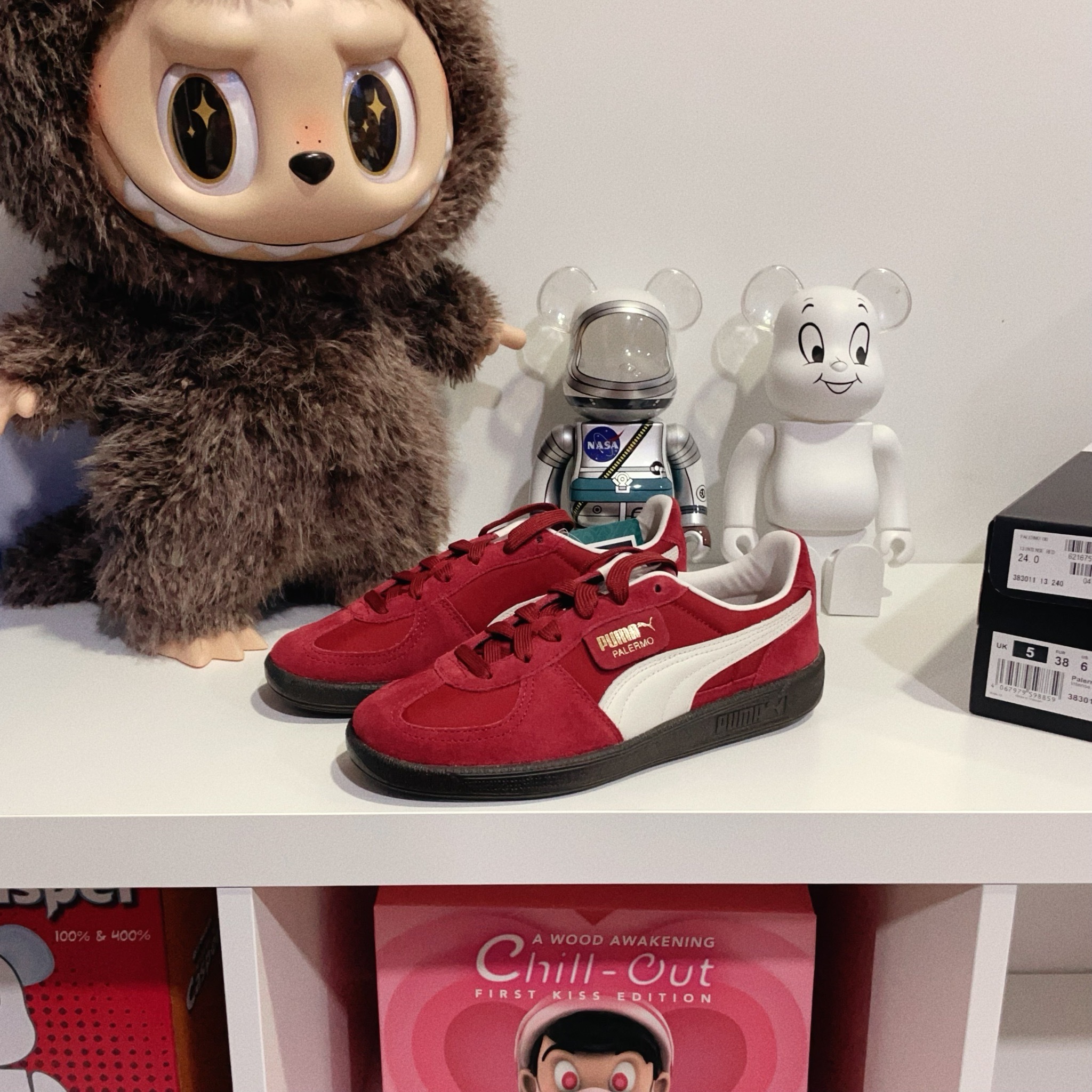 PUMA Palermo OG 奶油酒紅 紅色 黑底 金標 38301113