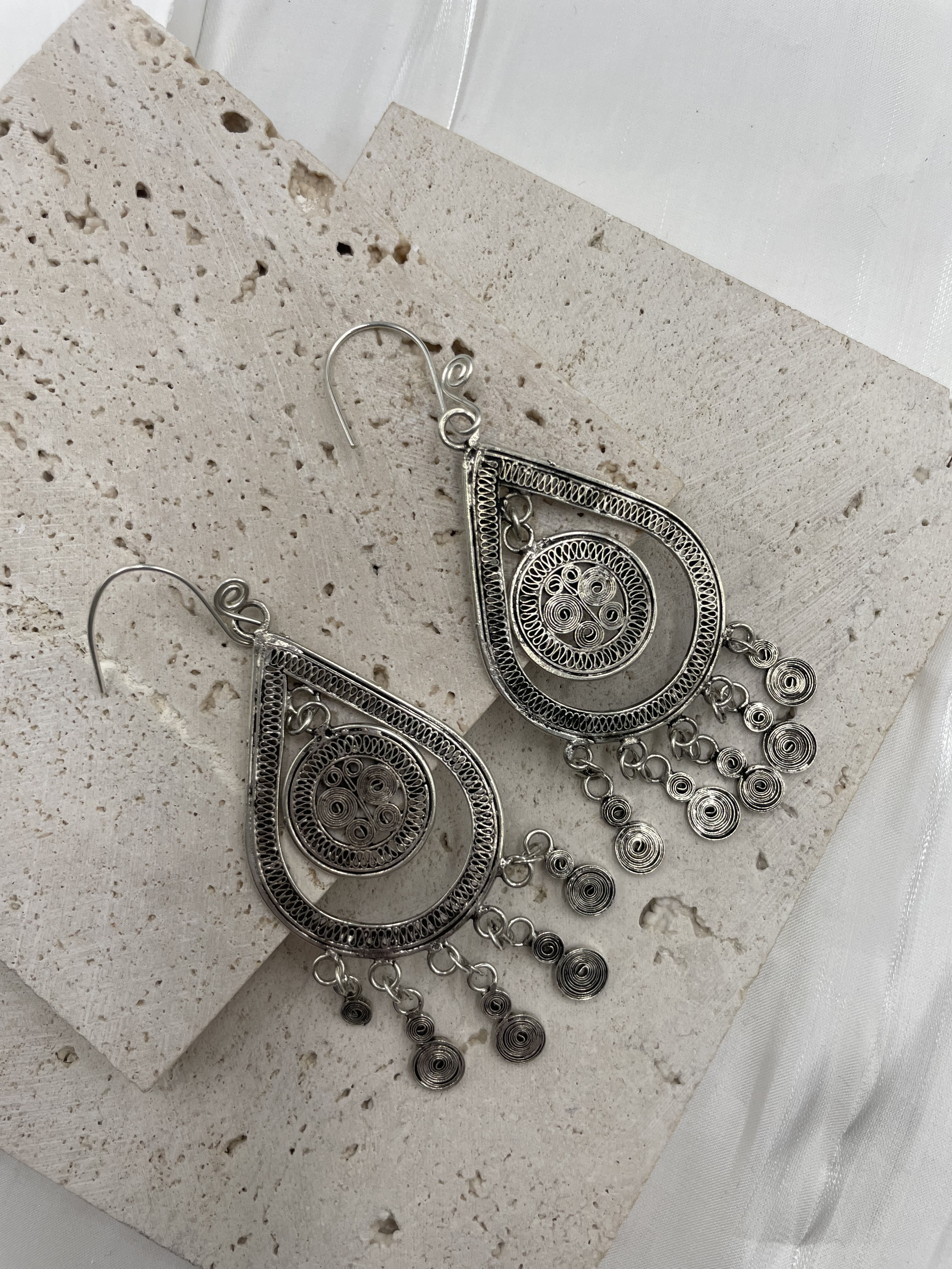 No.19藏銀水滴葫蘆流蘇耳環