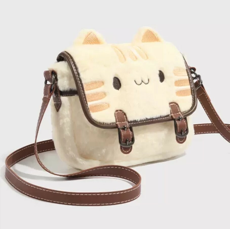 貓咪造型毛絨小方包