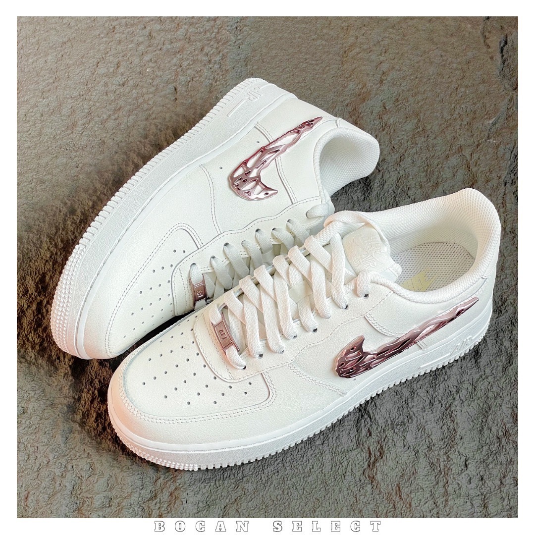 NIKE AIR FORCE 金屬液態 猛毒 玫瑰金 IF1686-161