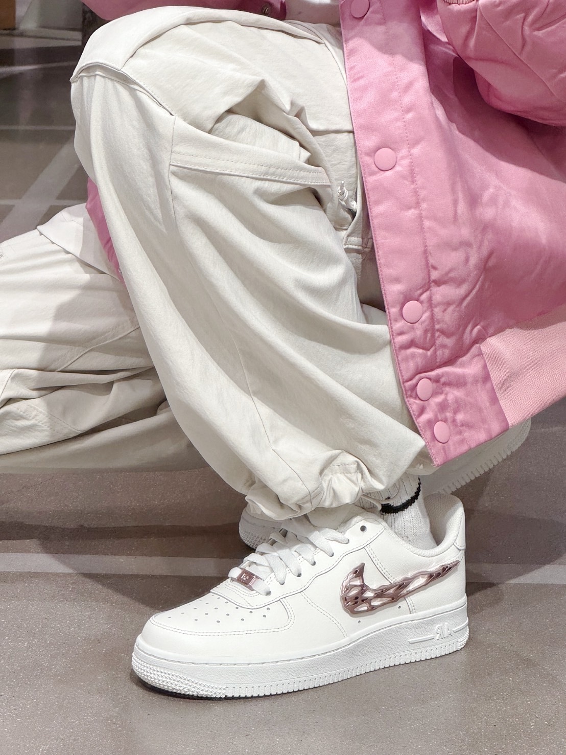 NIKE AIR FORCE 金屬液態 猛毒 玫瑰金 IF1686-161