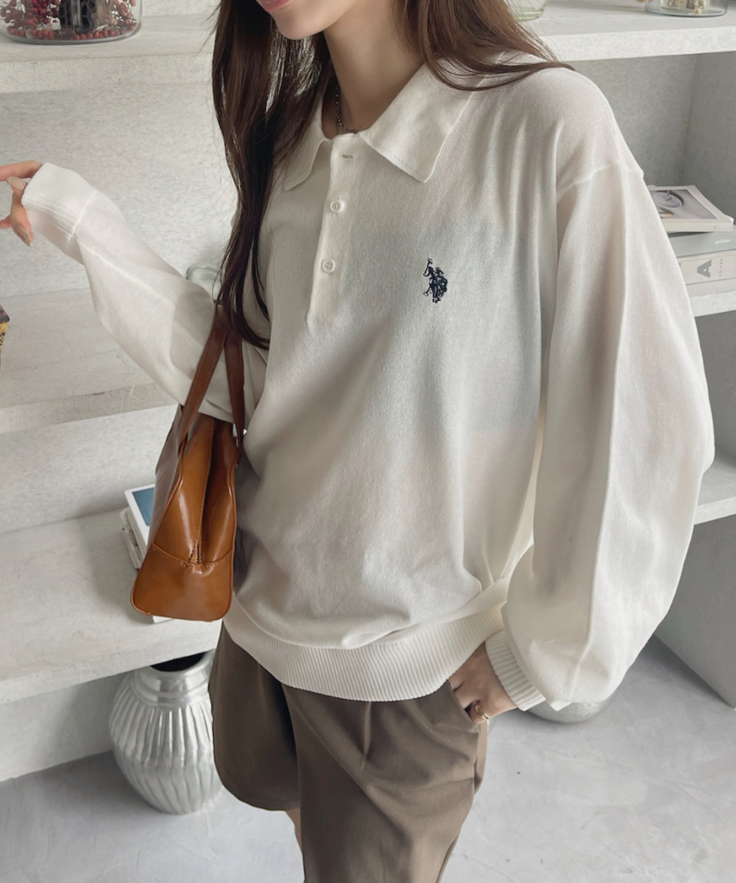 🇯🇵U.S. POLO ASSN. X Ada. 排扣 POLO衫 針織衫 微透膚 長袖 / 預購