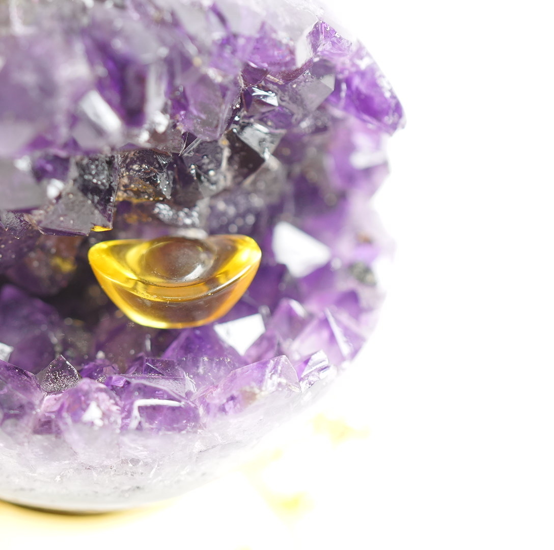 紫王紫開口笑｜IG抽籤結緣｜附銀底座