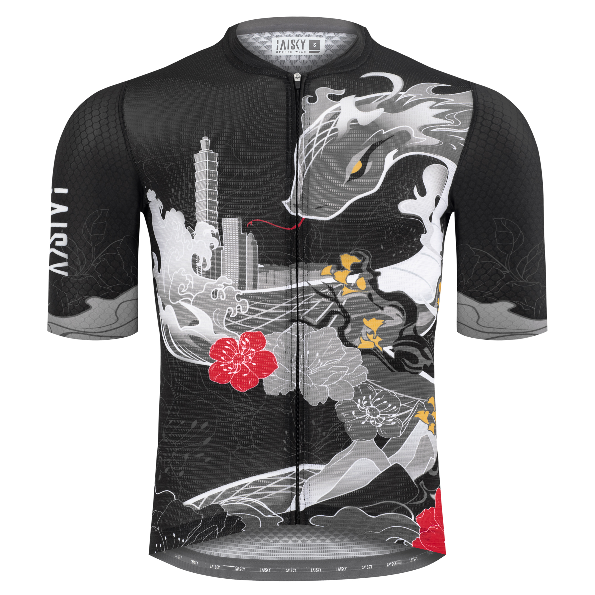 男款空力極短車衣 靈蛇 黑