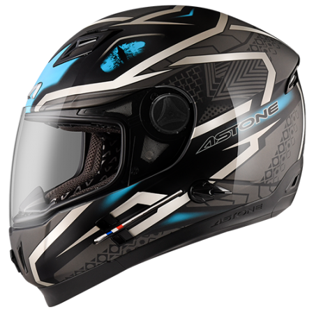 ASTONE ROADSTAR 黑 WW15藍 彩繪 內墨片 全罩式帽款