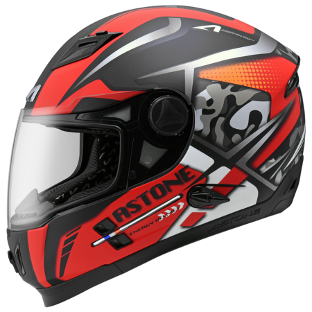 ASTONE ROADSTAR 平光黑 WW13紅 彩繪 內墨片 全罩式帽款