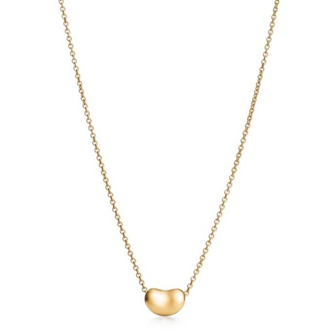 全新TIFFANY&CO頸鏈,18K黃金 9MM 相思豆項鍊MINI #BRAND NEW #香榭站正品