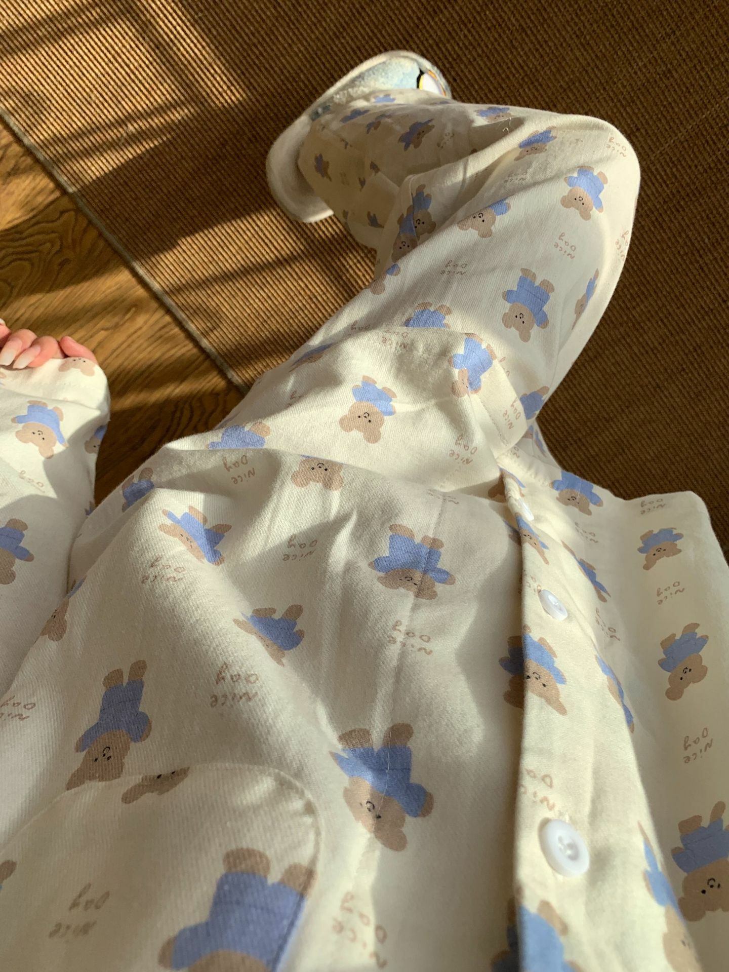 《5501》抱抱小熊全棉長袖睡衣套裝