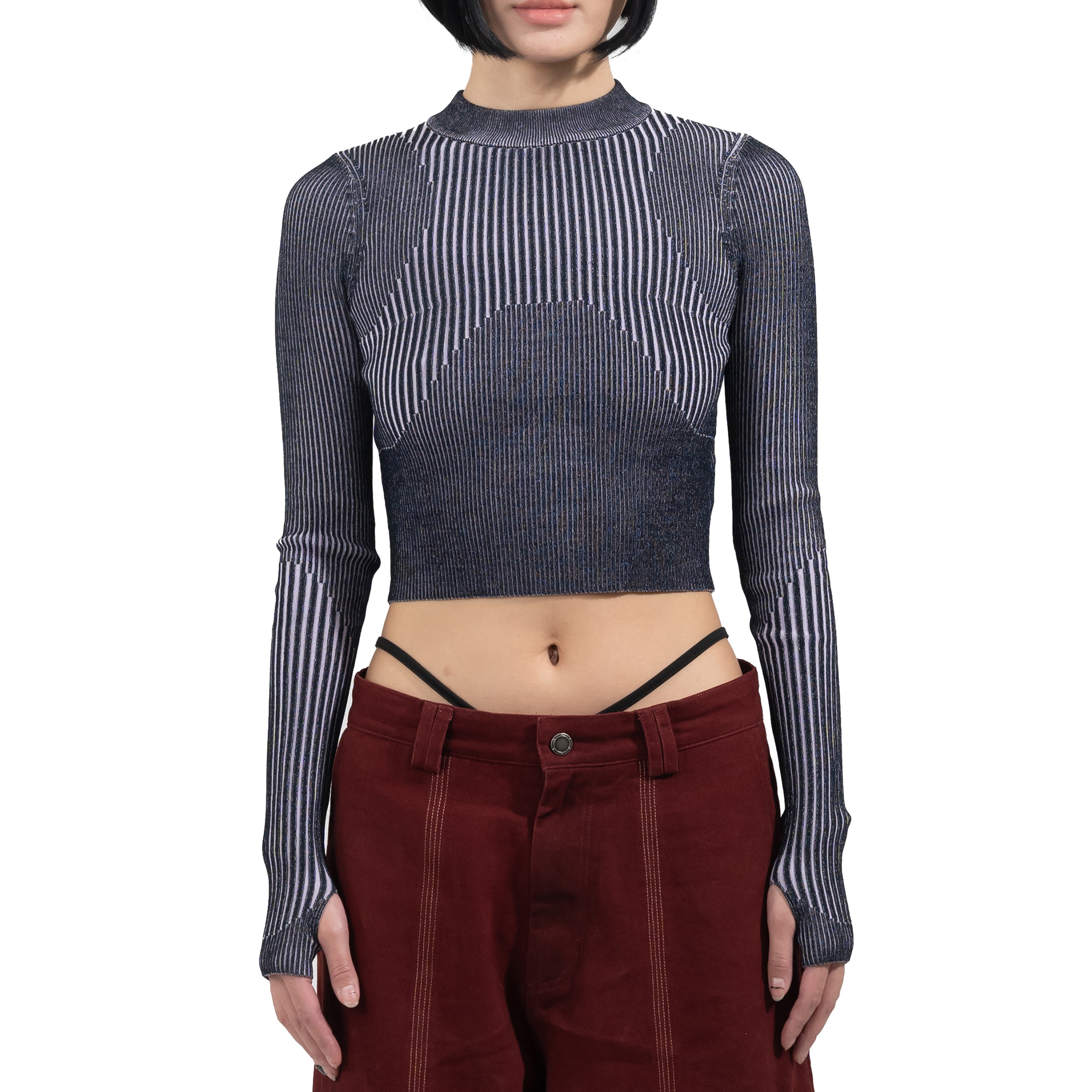 SILVER NINE 雙色流線形毛衣