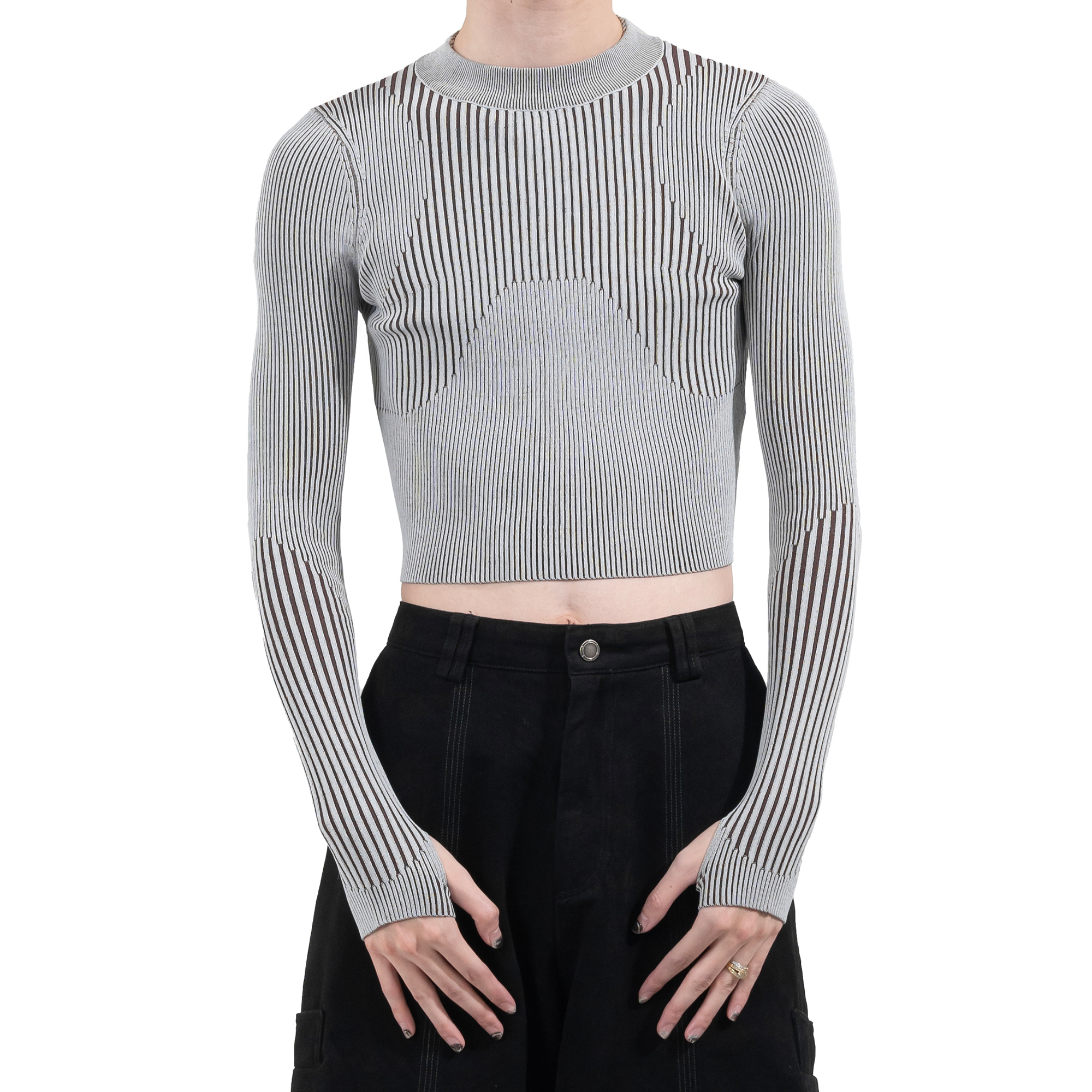 SILVER NINE 雙色流線形毛衣