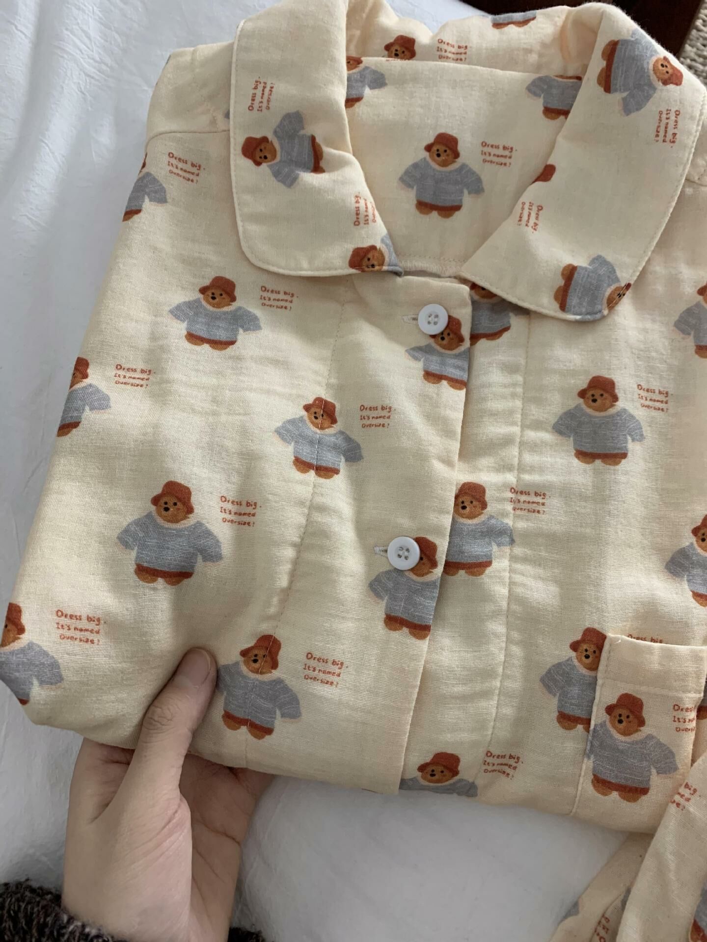 《5502》韓風小熊長袖睡衣套裝