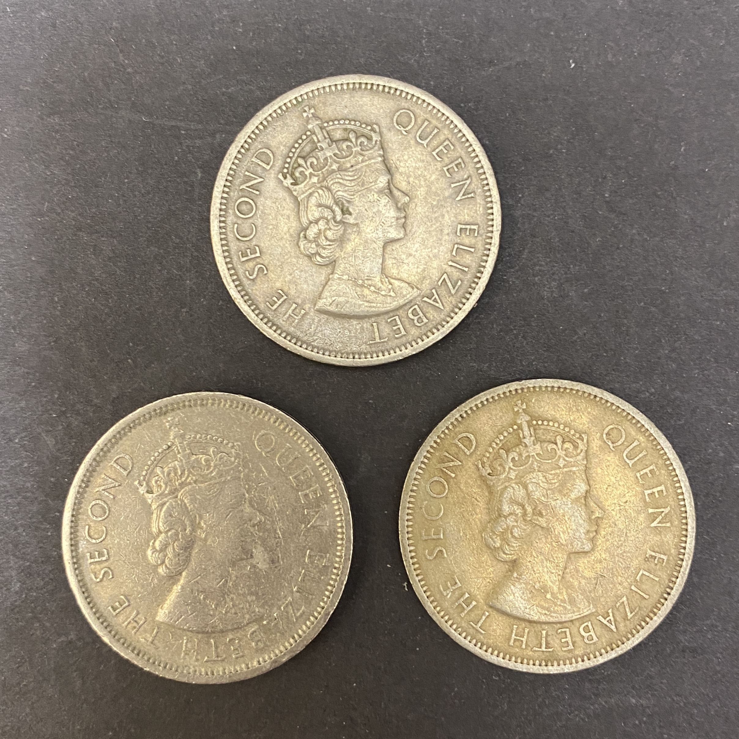 1960H/1973KN/1973 Hong Kong Queen Elizabeth II $1, total of 3 pieces