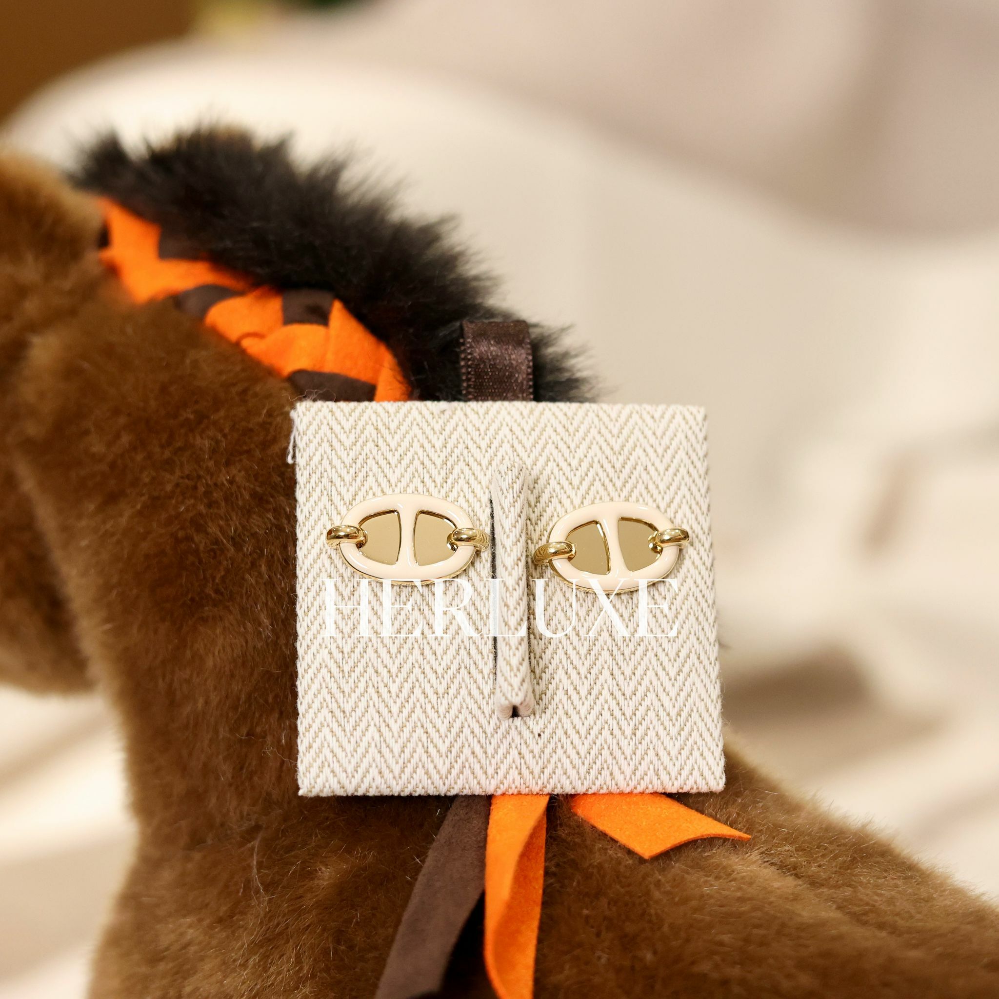 Mini maillon earrings creme CP