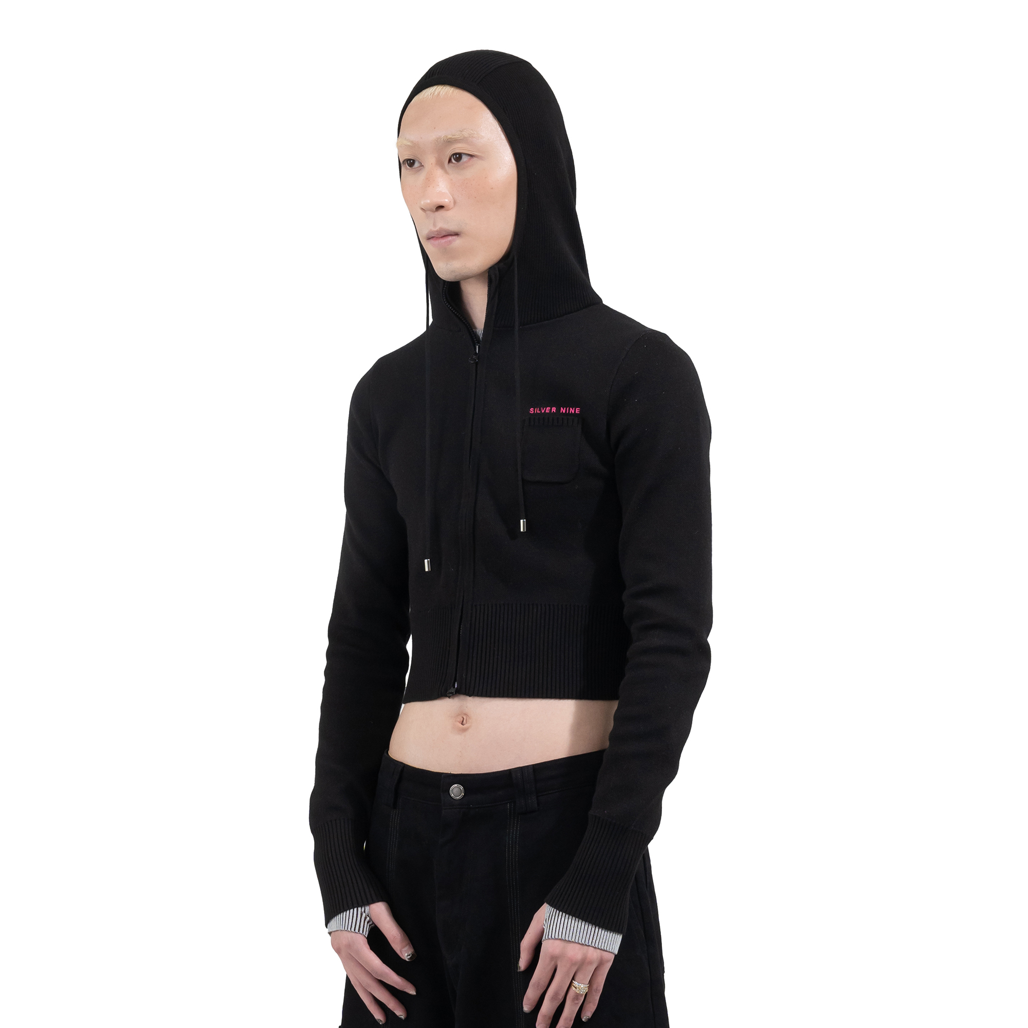 SILVER NINE logo連帽提花外套