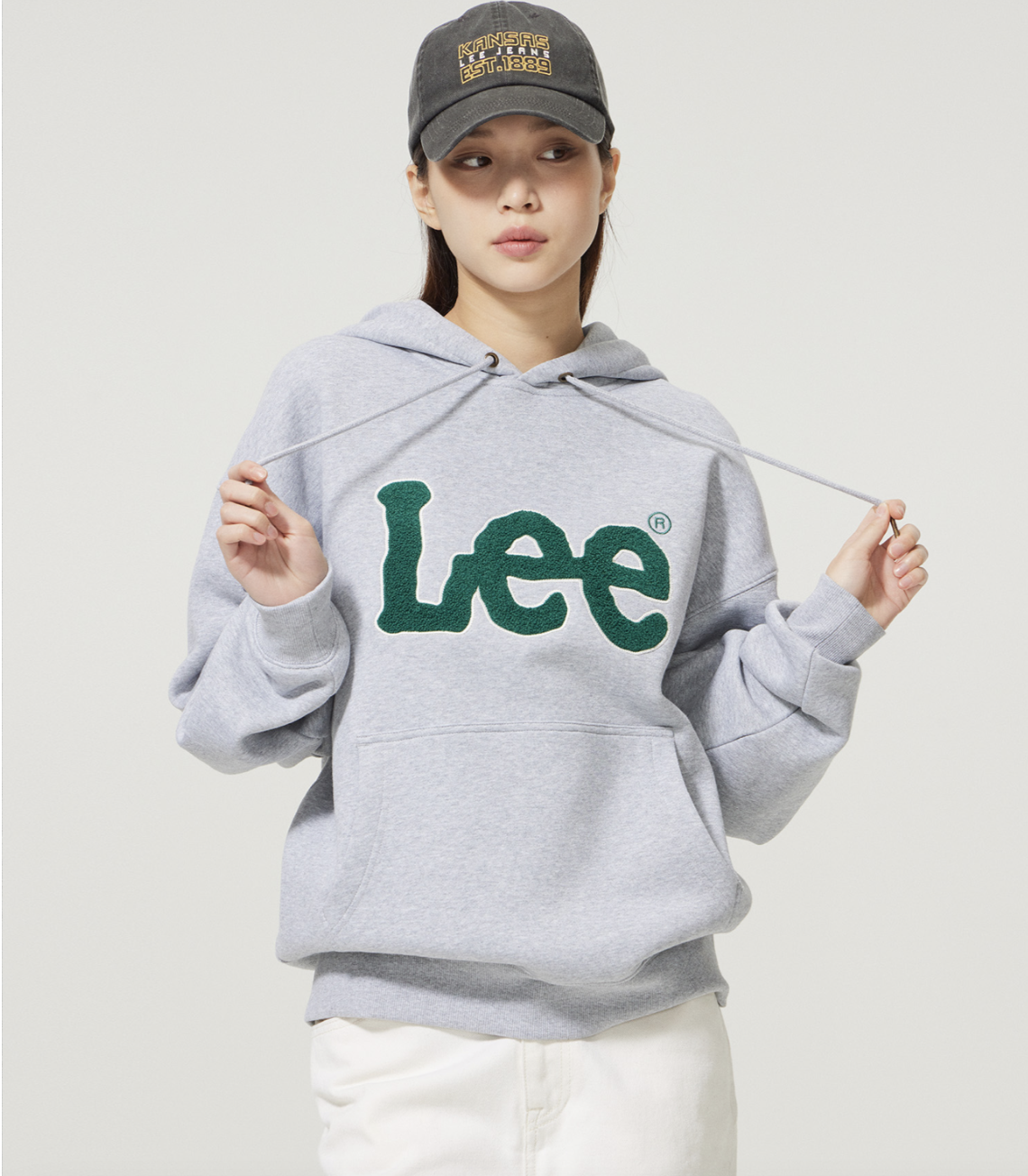 [06/11 - 09/11] Lee Buckle Twitch Logo Fleece Hooded T-Shirt LE2404HD05GR - Gray