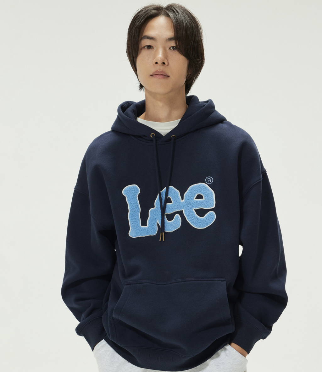[06/11 - 09/11] Lee Buckle Twitch Logo Fleece Hooded T-Shirt LE2404HD05NA - Navy