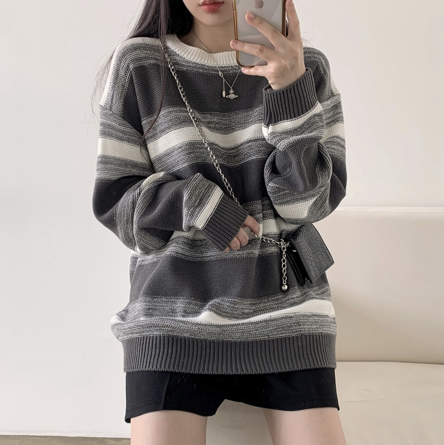 Monotone Striped Knit