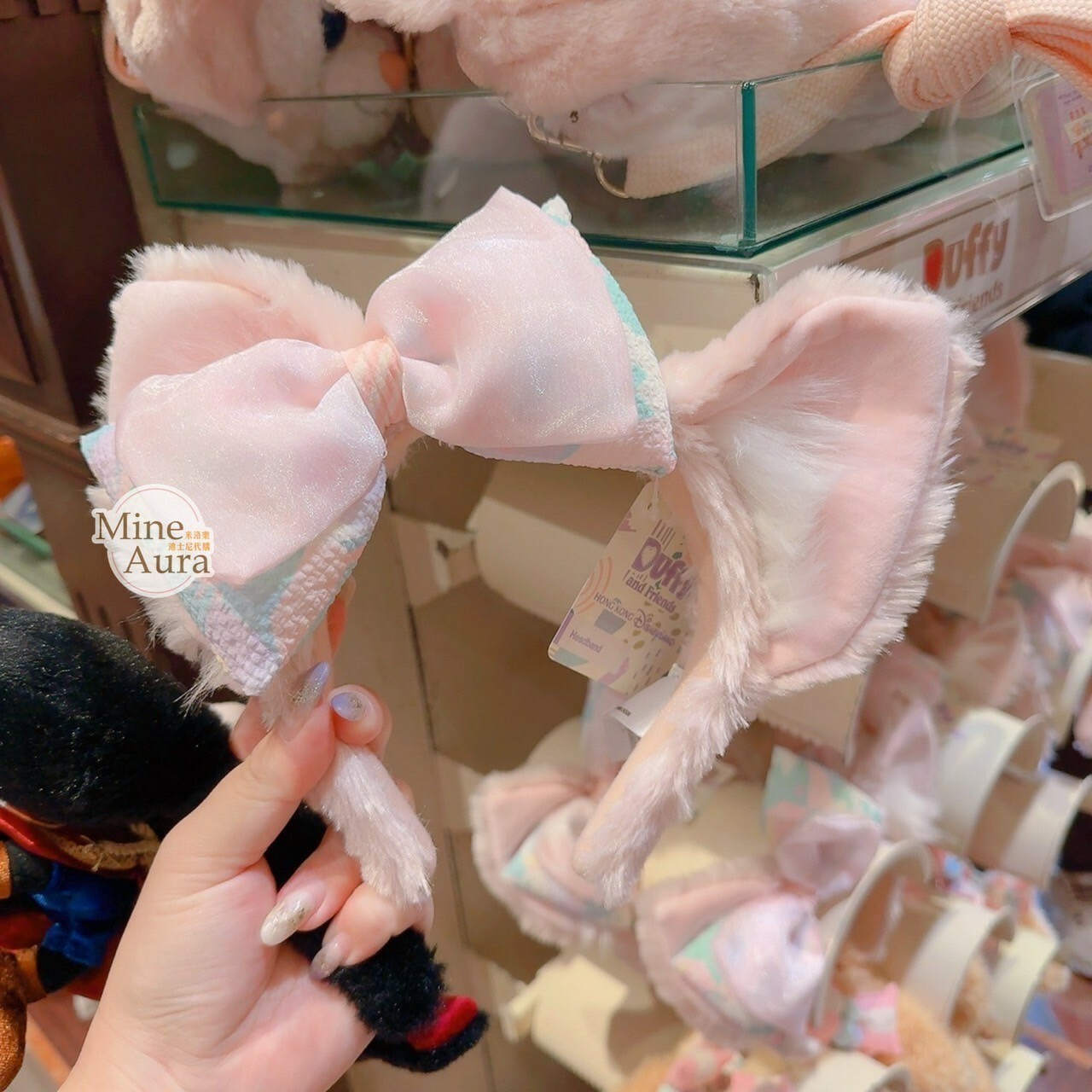 達菲 Duffy 與好友們 快樂相傳 smiles go around 玲娜貝兒 Lina bell 絨毛立體耳朵 造型 髮圈 髮箍 -香港迪士尼樂園