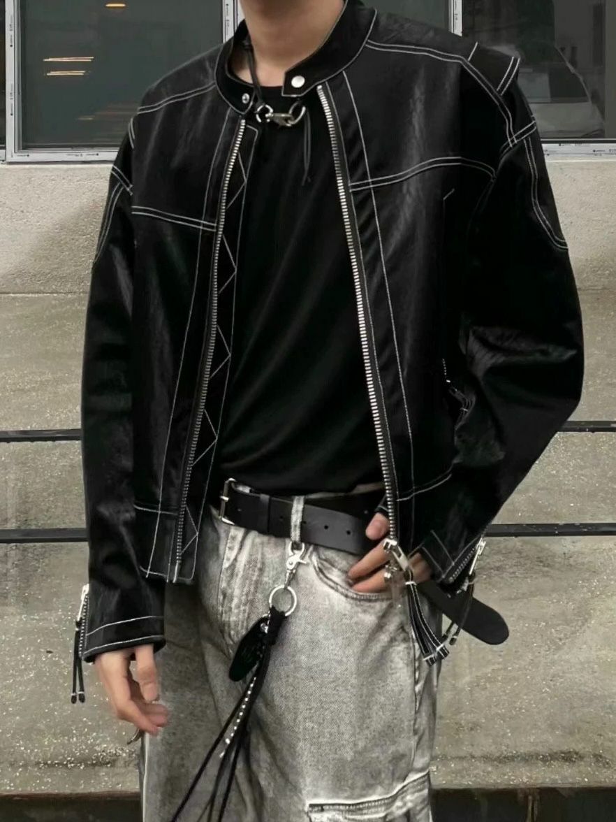 企領拉鍊亮面褸 TAC-0082JK