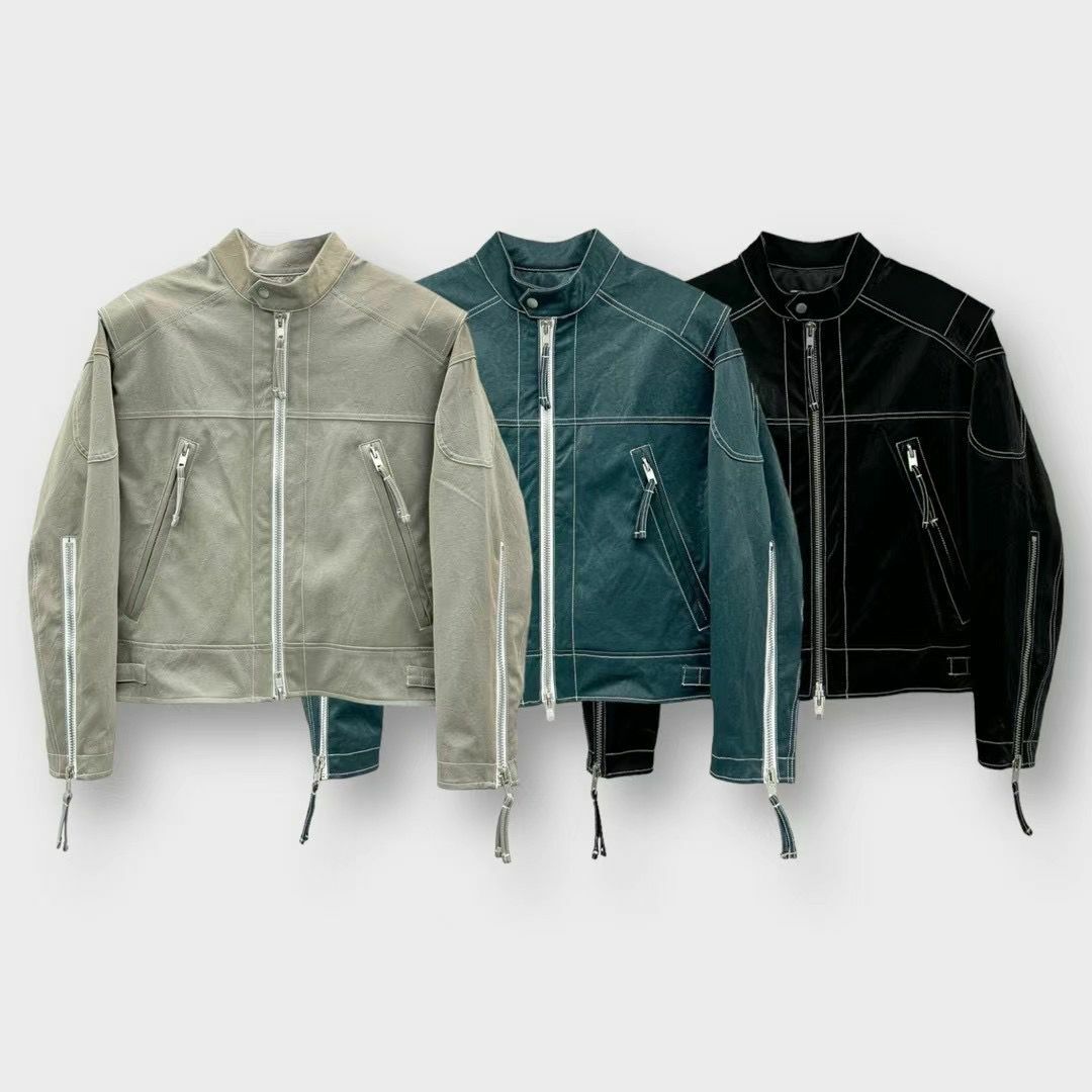 企領拉鍊亮面褸 TAC-0082JK