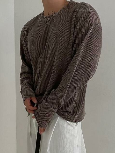 淨色暗直紋長袖衫 TAC-0086T