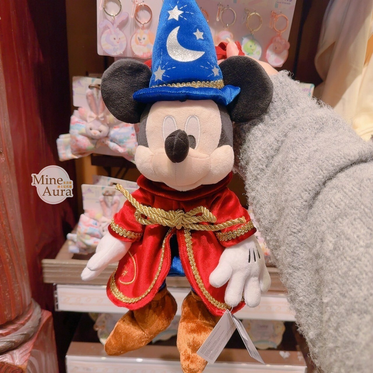 魔法師 米奇 Mickey 主題系列 絨毛 娃娃 造型 斜背 小包 -香港迪士尼樂園