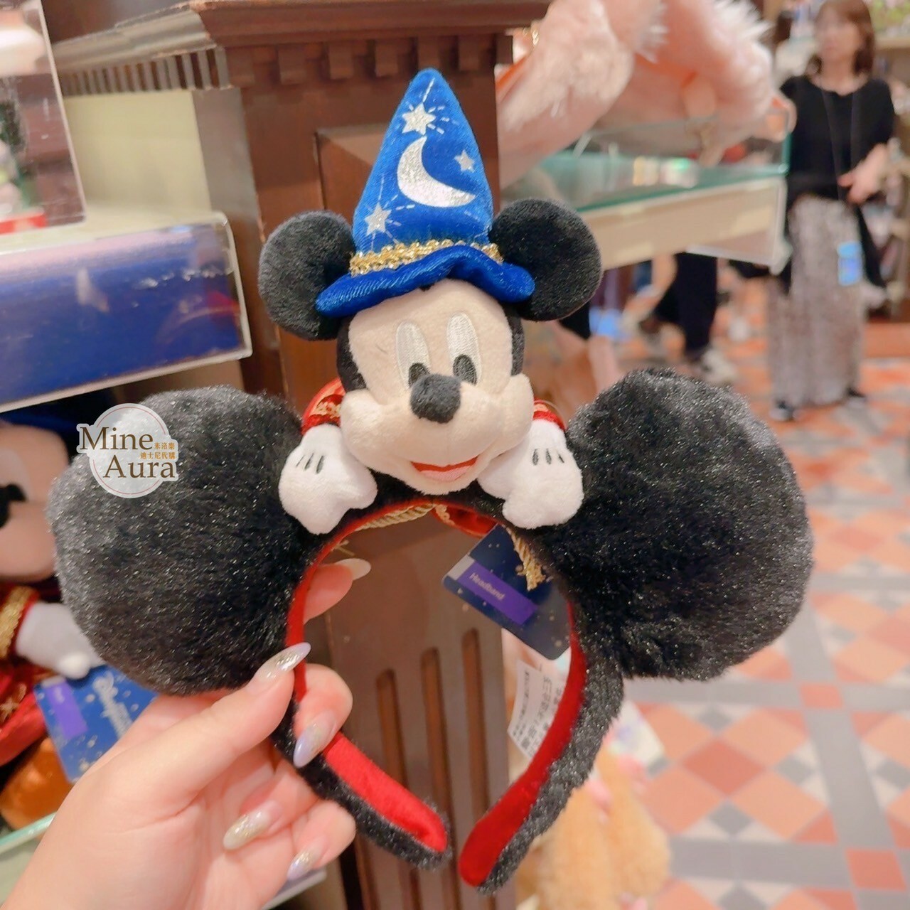 魔法師 米奇 Mickey 主題系列 正面趴姿 趴趴 絨毛造型 髮圈 髮箍 -香港迪士尼樂園