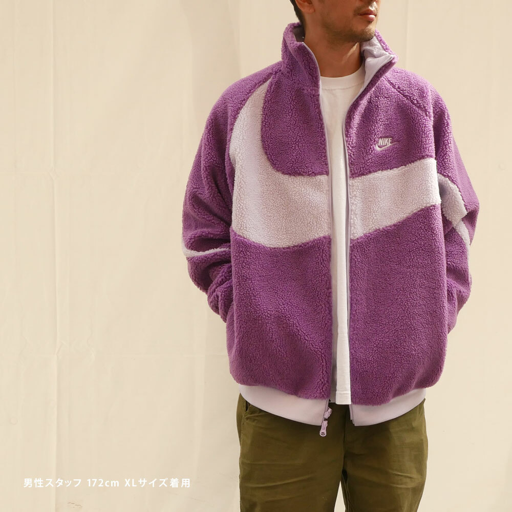 Nike Big Swoosh Jacket Reversible Boa Purple雙面羊羔毛外套