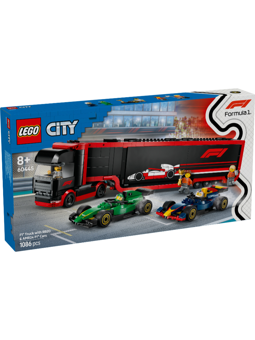 LEGO 60445 F1® 卡車和 RB20 與 AMR24 F1® 汽車