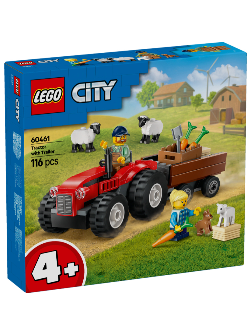 LEGO 60461 紅色農場拖拉機與拖車和綿羊