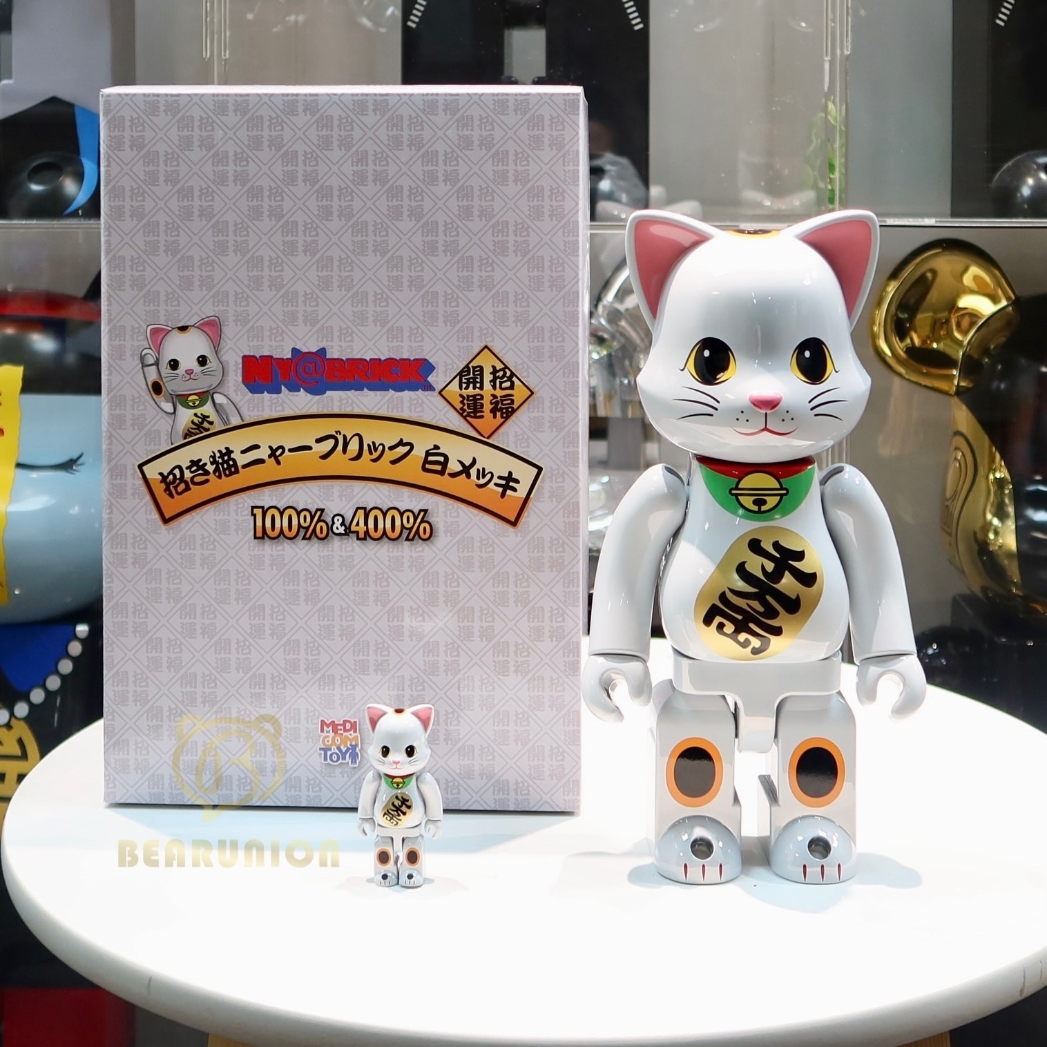 🎏預訂🎏Bearbrick 400% 100% NY@BRICK 招き猫 白