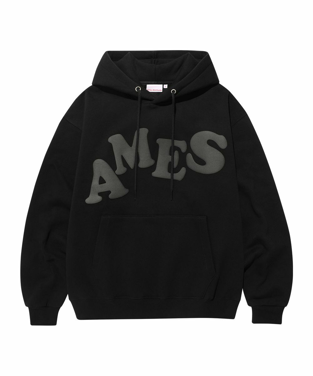 AMES BIG TYPO HOODIE BLACK
